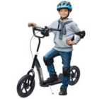 HOMCOM Push Scooter Teen Kids Stunt Bike Ride On With 12'' Eva Tyres Black