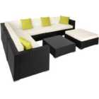 Tectake Rattan Garden Furniture Lounge Marbella - Black