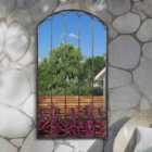 MirrorOutlet Garden View Metal Arch Shaped Decorative Ornate Effect Garden Mirror 160 x 85cm