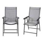 Livingandhome Set of 2 Garden Folding Chair - Black
