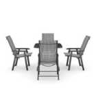 Livingandhome 5pc Garden Furniture Dining Set 1 Table 4 Chairs
