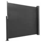 Living and Home 3 x 1.4m Outdoor Retractable Side Awning - Dark Grey