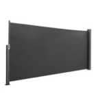 Living and Home 3 x 1m Outdoor Retractable Side Awning - Dark Grey