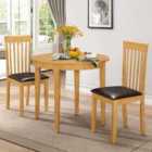 Heartlands Furniture Lunar Dining Set with 2 Chairs Oak