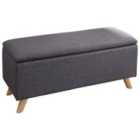Secreto Fabric Ottoman Charcoal Grey