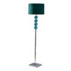 Premier Housewares Mistro Floor Lamp w/Teal Orb/Chrome Base