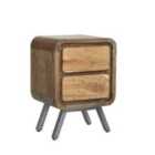 IH Design Retro Metal & Wood 2 Drawer Lamp Table