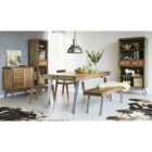 IH Design Retro Wood & Metal Medium 4-6 Seater Dining Table