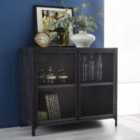 IH Design Henry Dark Metal 2 Door Small Sideboard