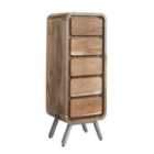 IH Design Retro Metal & Wood Tallboy 5 Drawer Chest
