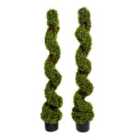 Greenbrokers 2x Artificial Spiral Boxwood Topiary Tree 150cm