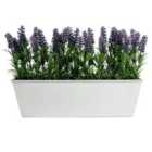 Greenbrokers Artificial Lavender Tin White Planter 45cm/18''