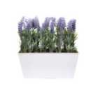 Greenbrokers Artificial Lavender Tin White Planter Window Box 30Cm/12In