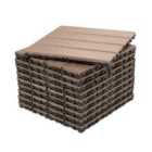 Decko Pack Of 10 Brown Composite Decking Interlocking Tiles 30Cm X 30Cm