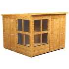 Powersheds Pent Shiplap Dip Treated Potting Shed including 4ft Side Store - 8 x 8ft