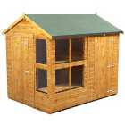 Powersheds Apex Shiplap Dip Treated Potting Shed including 4ft Side Store - 8 x 6ft