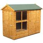 Powersheds Apex Shiplap Dip Treated Potting Shed including 4ft Side Store - 8 x 4ft