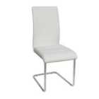 Heartlands Furniture Set Of 4 Samurai Faux Leather Chairs - Chrome/White