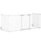 PawHut Pet Safety Gate 5-panel Playpen Fence - White