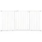 PawHut Adjustable Safety Gate w/ 3 Extensions - White