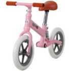 HOMCOM Kids Balance Bike with Low Slung Metal Frame & Non Slip Tyres - Pink