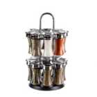 Kimm & Miller 16 Jar Spice Rack with Spices - Silver