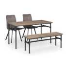 Julian Bowen Set of Carnegie Table Bench and 2 Monroe Chairs