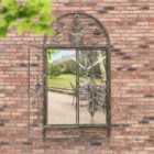 MirrorOutlet Dorset Rustic Scroll Large Garden Mirror 130 X 70 Cm