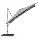 Livingandhome 3m Garden Cantilever Offset Parasol w/ Large Base - Light Grey