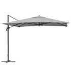 Livingandhome 3m Garden Cantilever Parasol 360 Rotation Offset Umbrella - Grey