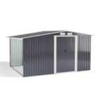 Livingandhome 8 x 6ft Metal Garden Shed w/ Firewood Log Storage