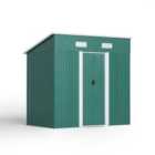 Livingandhome 4 x 6ft Metal Garden Shed w/ Foundation - Green