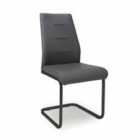 4 x Cordoba Leather Effect Grey Dining Chairs