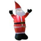 HOMCOM Inflatable 1.2m Tall Santa Claus Xmas Decoration with LED Lights