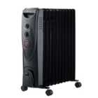 2500W Oil Filled Radiator With 11 Fins - Black