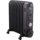 Mylek Oil Filled Radiator/Electric Heater 2.5Kw - Black