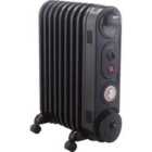 Mylek Oil Filled Radiator/Electric Heater 2Kw - Black