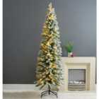 Robert Dyas Duchess Flock Pre Lit 6Ft Slim Christmas Tree