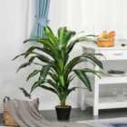 HOMCOM 110cm 3.6Ft Artificial Dracaena Plant Tree With Pot
