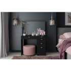 Birlea Ava 5 Drawer Dressing Table And Mirror Black