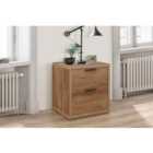 Birlea Stockwell 2 Drawer Bedside Rustic Oak Effect
