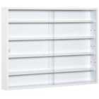 HOMCOM 5 Tier Wall Display Shelf Unit Cabinet With Shelves Glass Doors White