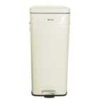 Charles Bentley 30L Retro Square Pedal Bin - Cream