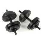 15Kg Adjustable Dumbbell Set Black
