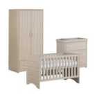 Veni Oak Effect 3 Piece Set Cot Bed Chest Wardrobe