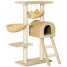 PawHut Cat Tree Tower Kitten Scratching Post/Hammock - Beige