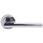 Milan Polished Chrome Round Rose Door Handle - 1 Pair