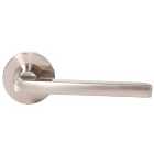Milan Satin Nickel Round Rose Door Handle - 1 Pair