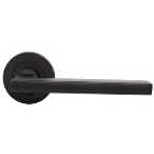 Milan Matt Black Round Rose Door Handle - 1 Pair