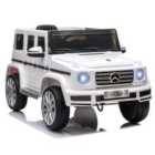 HOMCOM Kids Mercedes Benz G500 12V Electric Ride On Car with Remote Control - White